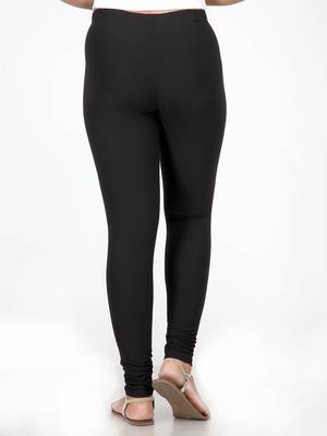 Women  Black Polycotton Churidar Legging   4