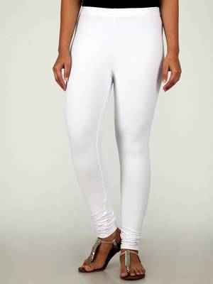 Women  White Polycotton Churidar Legging   1