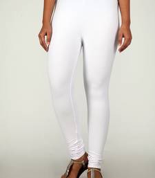 Women  White Polycotton Churidar Legging  