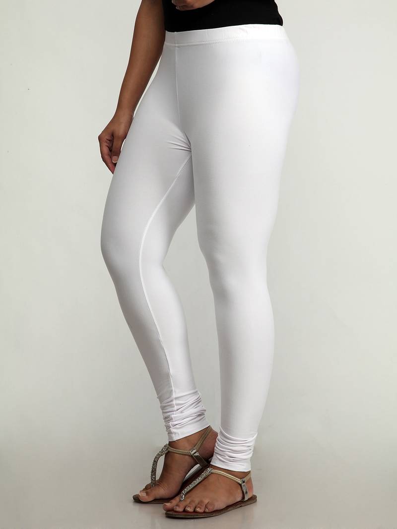 Women  White Polycotton Churidar Legging  