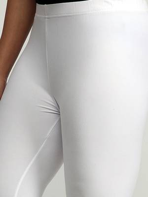Women  White Polycotton Churidar Legging   3