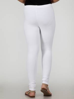 Women  White Polycotton Churidar Legging   4