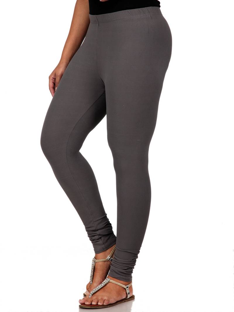 Women  Grey Polycotton Churidar Legging  
