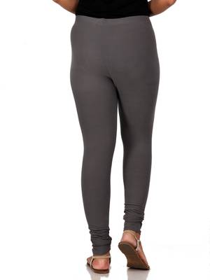 Women  Grey Polycotton Churidar Legging   4