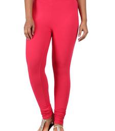 Women  Hot Pink Polycotton Churidar Legging  