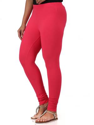 Women  Hot Pink Polycotton Churidar Legging   2