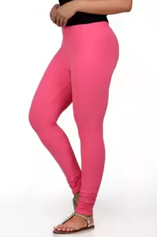 Women  Baby Pink Polycotton Churidar Legging  
