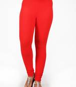 Women  Red Polycotton Churidar Legging  