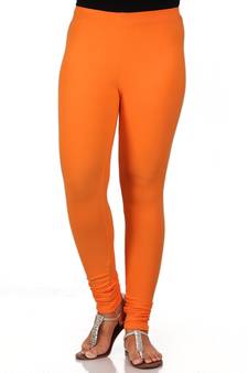 Women  Orange Polycotton Churidar Legging  