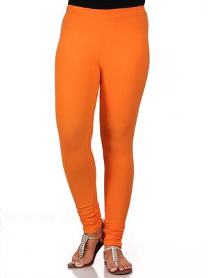 Women  Orange Polycotton Churidar Legging   1