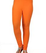 Women  Orange Polycotton Churidar Legging  
