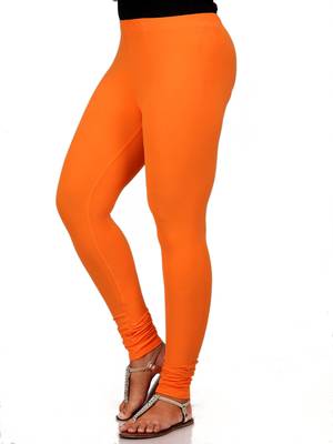 Women  Orange Polycotton Churidar Legging   2