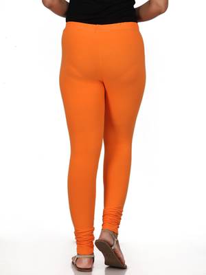 Women  Orange Polycotton Churidar Legging   4