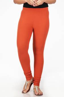 Women  Brown Polycotton Churidar Legging  