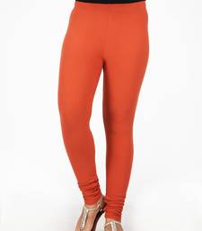 Women  Brown Polycotton Churidar Legging  
