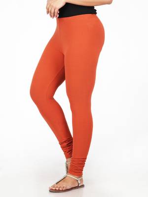 Women  Brown Polycotton Churidar Legging   2