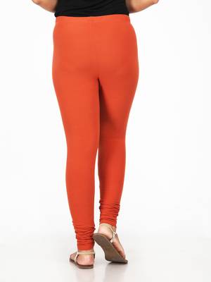 Women  Brown Polycotton Churidar Legging   4
