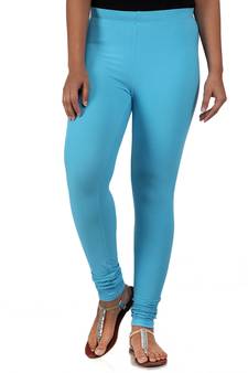 Women  Sky Blue Polycotton Churidar Legging  