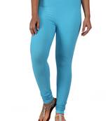 Women  Sky Blue Polycotton Churidar Legging  