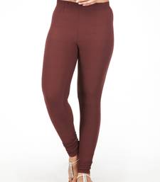 Women  Chocolate Polycotton Churidar Legging  