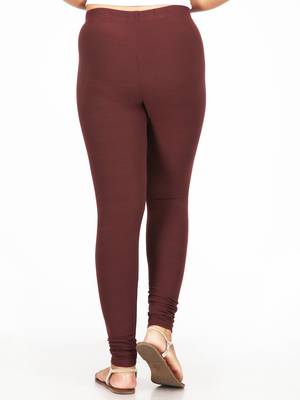 Women  Chocolate Polycotton Churidar Legging   4
