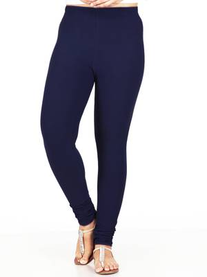 Women  Navy Blue Polycotton Churidar Legging   1