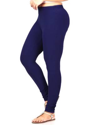 Women  Navy Blue Polycotton Churidar Legging   2
