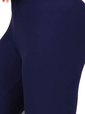 Women  Navy Blue Polycotton Churidar Legging   3