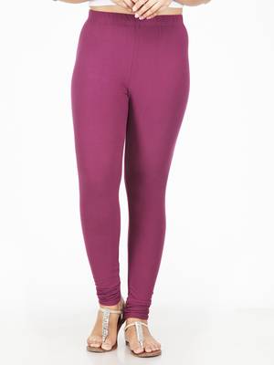 Women  Deep Violet Polycotton Churidar Legging   1