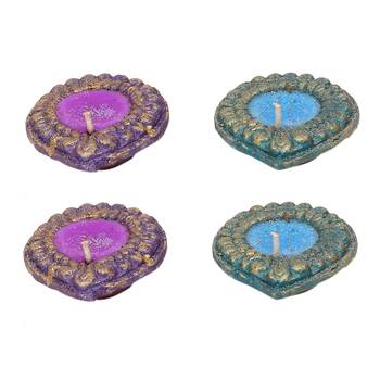 Handcrafted Wax Filled Terracotta Diyas - Set Of 4 3