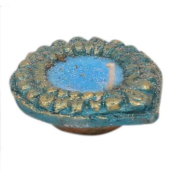 Handcrafted Wax Filled Terracotta Diyas - Set Of 4 4