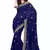 Navy Blue embroidered Faux Georgette saree with blouse