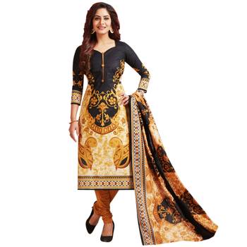 Black printed crepe salwar 1