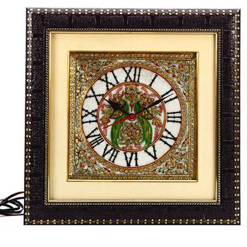 Parrot Motif Marble Wall Clock 2