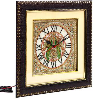 Parrot Motif Marble Wall Clock 3