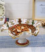 Marble Fruit Bowl With Gold Work