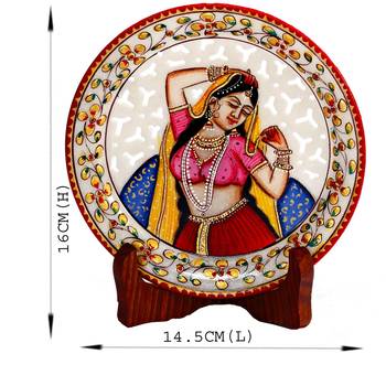 Pure Marble Handpainted Jaali Pattern Decorative Plate 1
