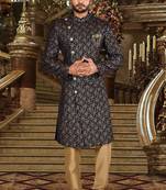 Black Embroidered Pure Velvet Indo Western Dresses