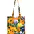 Eco-Friendly Orange & Multicolour Floral Print Canvas Shoulder Bag