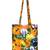 Eco-Friendly Orange & Multicolour Floral Print Canvas Shoulder Bag