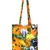 Eco-Friendly Orange & Multicolour Floral Print Canvas Shoulder Bag