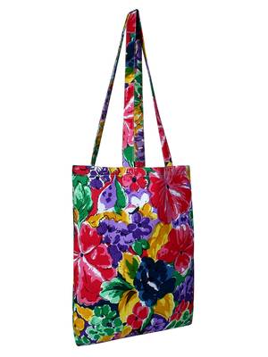 Eco-Friendly Multicolour Floral Print Canvas Shoulder Bag 2