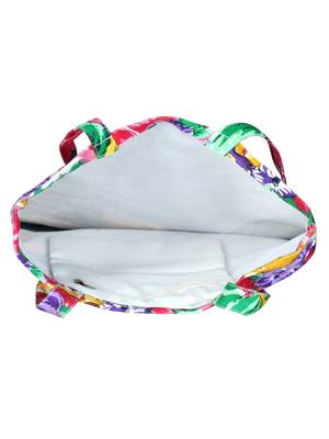 Eco-Friendly Multicolour Floral Print Canvas Shoulder Bag 4