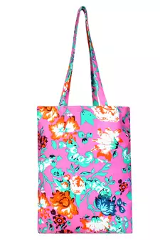 Eco-Friendly Pink & Multicolour Floral Print Canvas Shoulder Bag