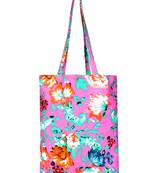 Eco-Friendly Pink & Multicolour Floral Print Canvas Shoulder Bag