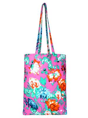 Eco-Friendly Pink & Multicolour Floral Print Canvas Shoulder Bag 3