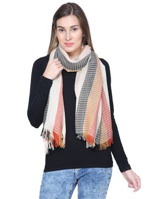 Multicolour Striped Viscose Rayon Stole 1