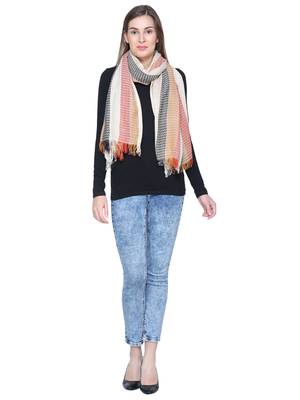 Multicolour Striped Viscose Rayon Stole 2