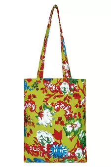 Eco-Friendly Green & Multicolour Floral Print Canvas Shoulder Bag