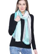 Blue & Multicolour Striped Viscose Rayon Stole